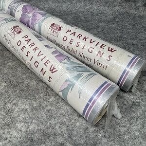Vintage Floral Vinyl Wallpaper in Lilac, Silver and Pale Green